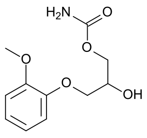 Chemical structure of methocarbamol.